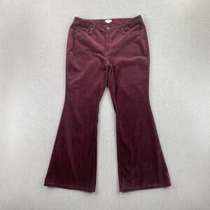 Good American Corduroy Flare Pants Size 20 Good Legs Low Rise Malbec003 Burgundy